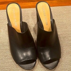 Donald J. Pliner Sukari Womens Leather Peep Toe Mule Sandals - Like New